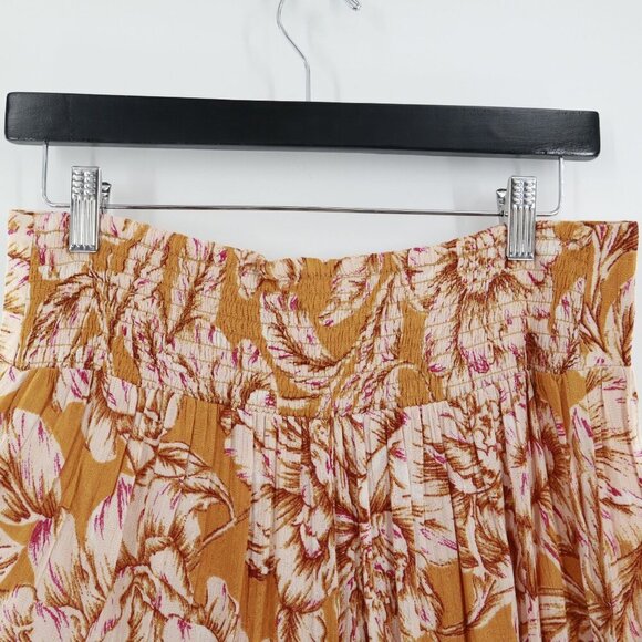 Band Of The Free Arizona Gold Floral Wide Leg Pant Womens L Boho Bohemian Hippie - Picture 11 of 12